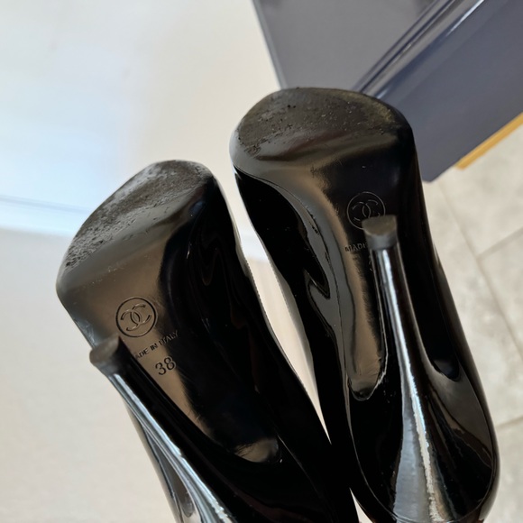 CHANEL PATENT LEATHER HEELS shoes (seen in lady gaga music video) - Picture 14 of 16